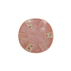 쿄하나 핑크 둥근사각접시 소 13.5cm